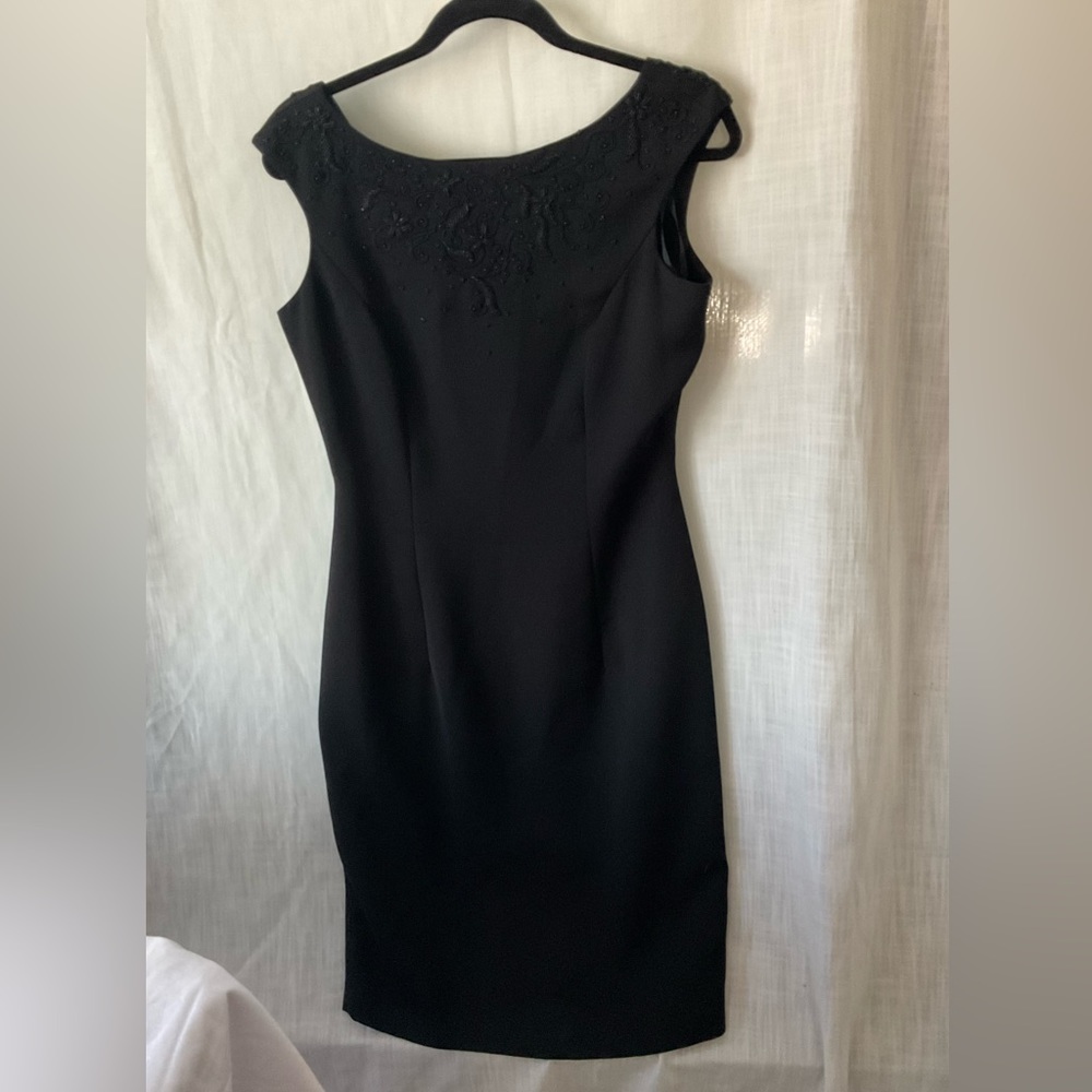 Marie St. Claire Black Sequence Asymmetrical cocktail party dress